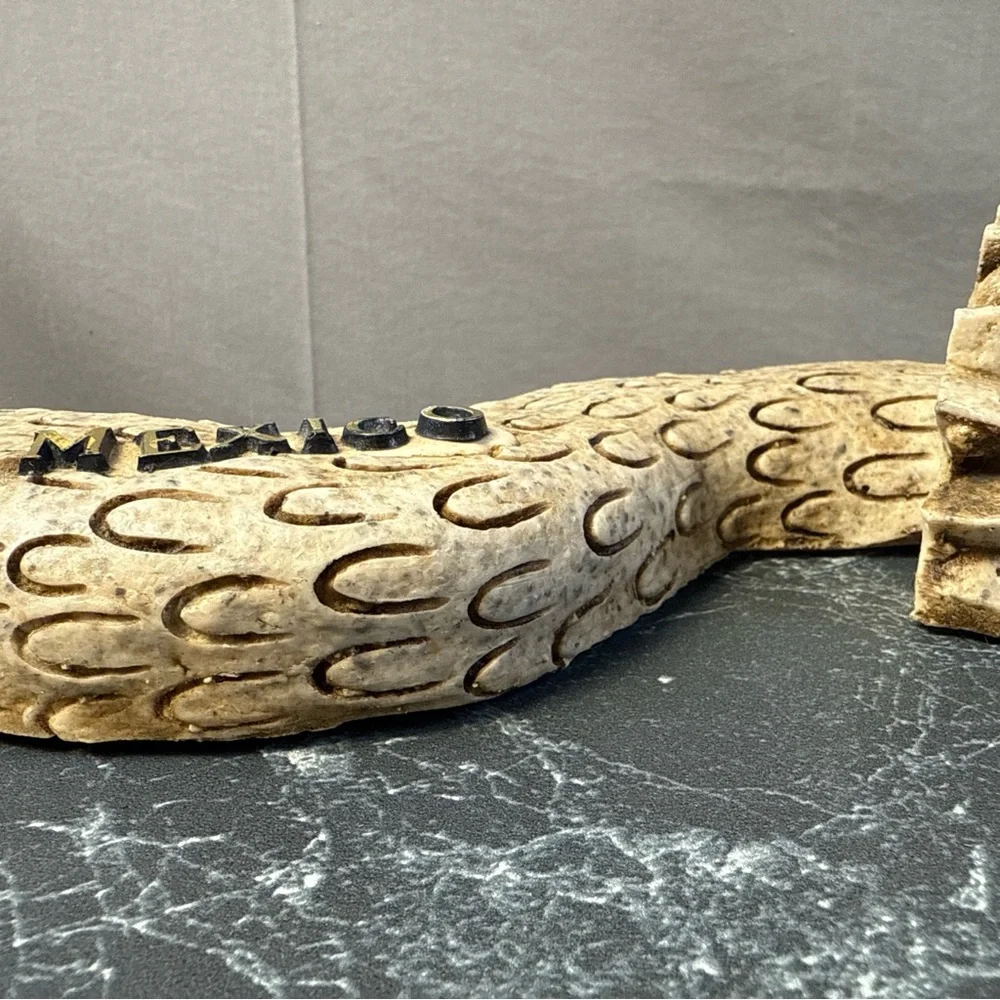 Vintage Aztec Serpent Statue Made Of Resin